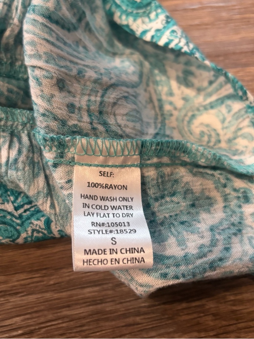 Savanna Jane Embroidered Paisley Blouse Teal Flutter Sleeve Boho Top Women’s S - Picture 5 of 5